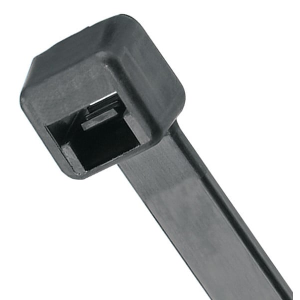 Cable Tie, 11-1/2 in L, 3 in Max Bundle Dia., Black, Polypropylene, 30 lb Strength, 1000 PK