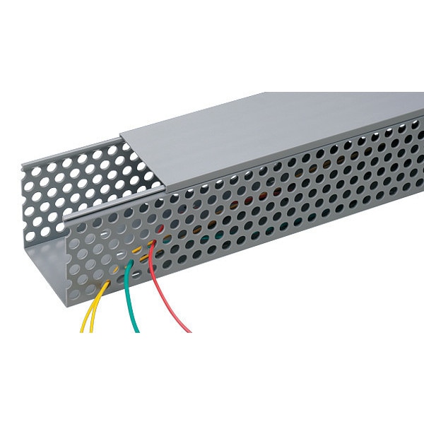 Base Wiring Duct, Type D, Round Hole, 2" x 4" x 1' (6-Pack), Light Gray