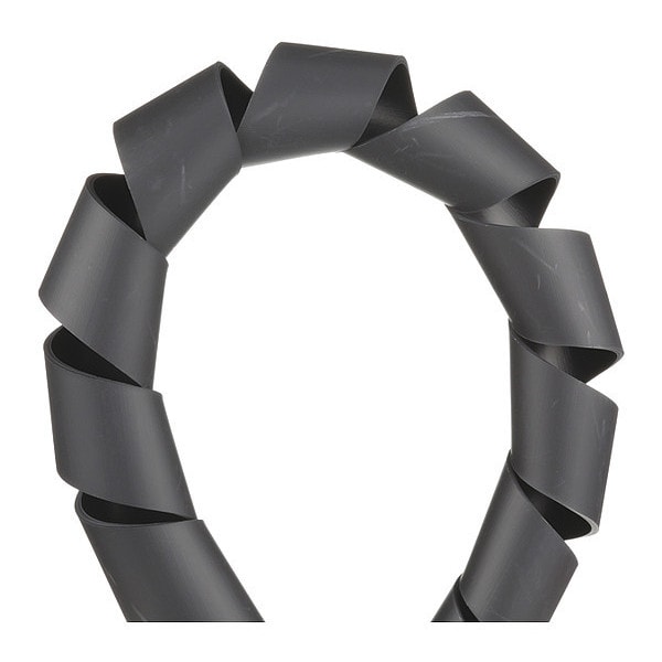 Spiral Wrap, 100 ft L, 6 in Max Bundle Dia., Black