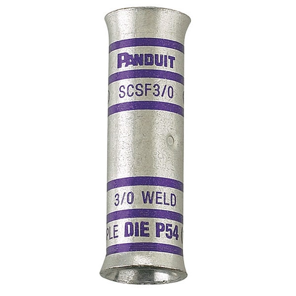 Butt Splice Wire Connector, Yellow, None Insulation, 35 kV