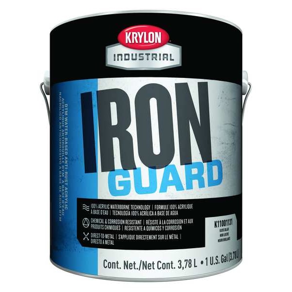 Interior/Exterior Paint, Glossy, Water Base, Yellow, 1 gal