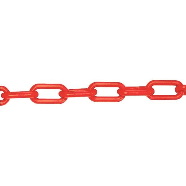 Plastic Chain, Traffic Orange, 100 ft Length, Gloss