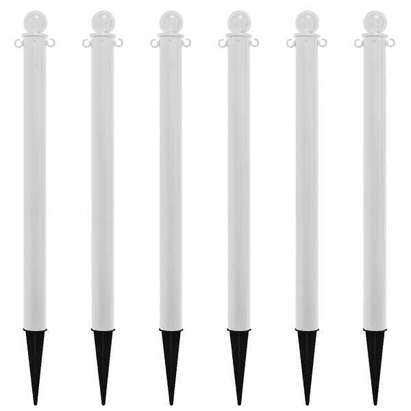 Ground Post, White, 35inH, Polyethylene, PK6