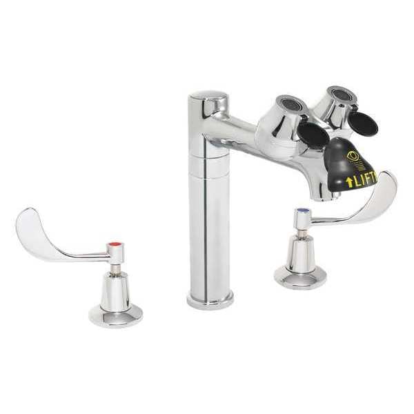 Eyewash/Faucet Combination, Counter Mounted, 10.0 H., 16.0 W