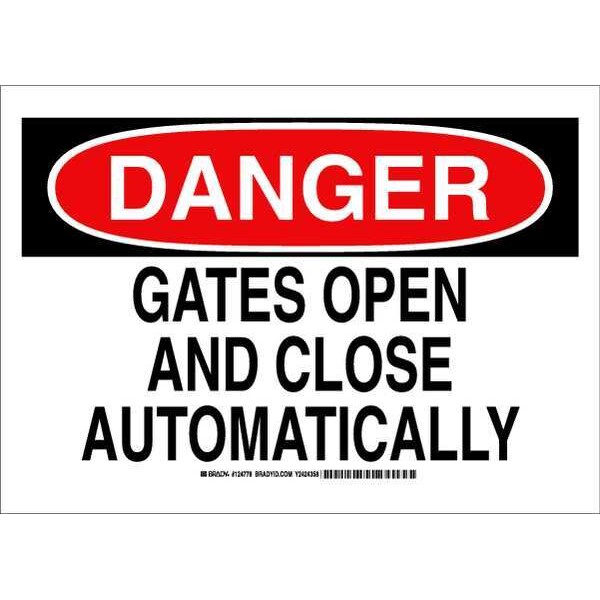 Danger Sign, 10 in Height, 14 in Width, Polyester, Rectangle, English