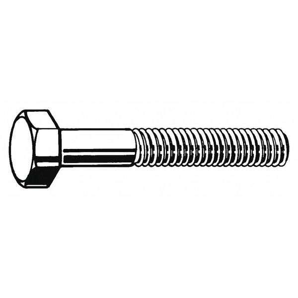 Grade 5, 7/8"-9 Hex Head Cap Screw, Zinc Plated Steel, 4-1/2 in L, 5 PK