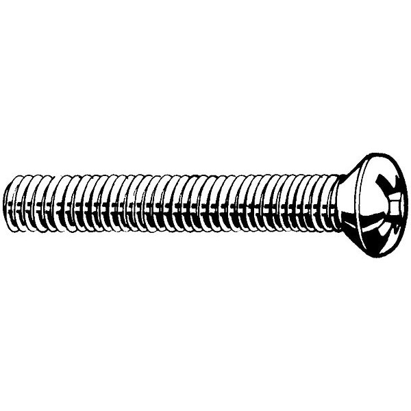 M8-1.25 x 25 mm Phillips Oval Machine Screw, Zinc Plated Steel, 100 PK