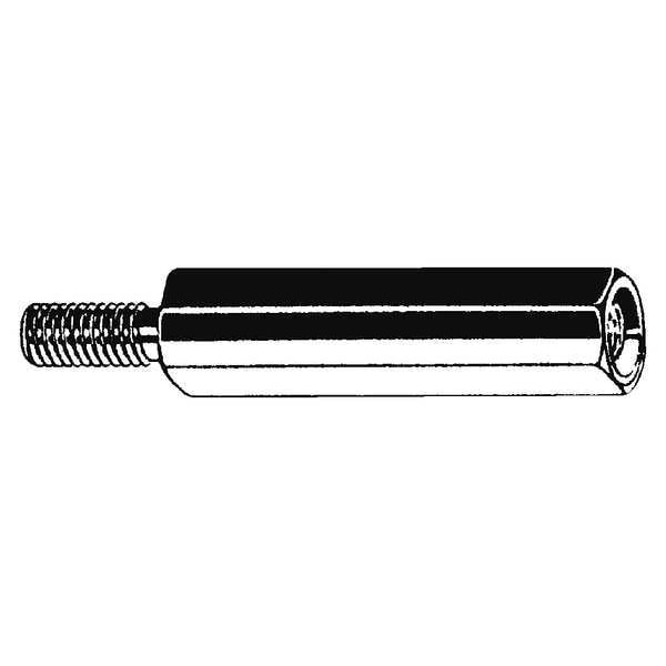 Hex Standoff, Zinc Plated Steel, 38 mm Overall Lg, 100 PK