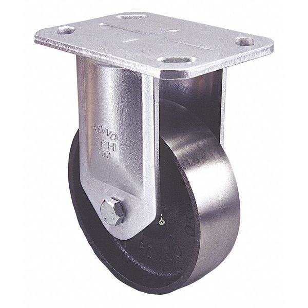 Plt Cstr, Rgd, Cast Iron, 6", 2000 lb, Gry