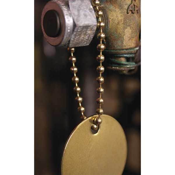 Brass Plated Beaded Chain 6In, PK100