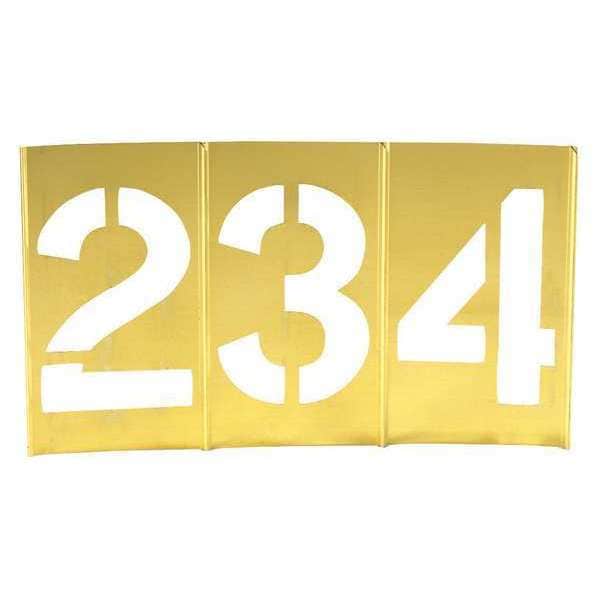 Stencil Number 3 12 Number, Combination Set, Brass, 13 Pieces