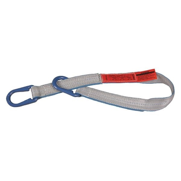 Web Sling, Type U, 9 ft L, 3 in W, Polyester, Silver