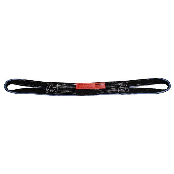 Web Sling, Type 6, 6 ft L, 4 in W, Polyester, Black