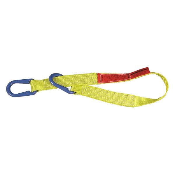 Web Sling, Type U, 11 ft L, 3 in W, Nylon, Yellow