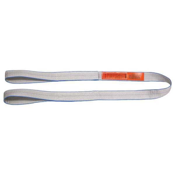 Web Sling, Type 3, 3 ft L, 4 in W, Polyester, Silver