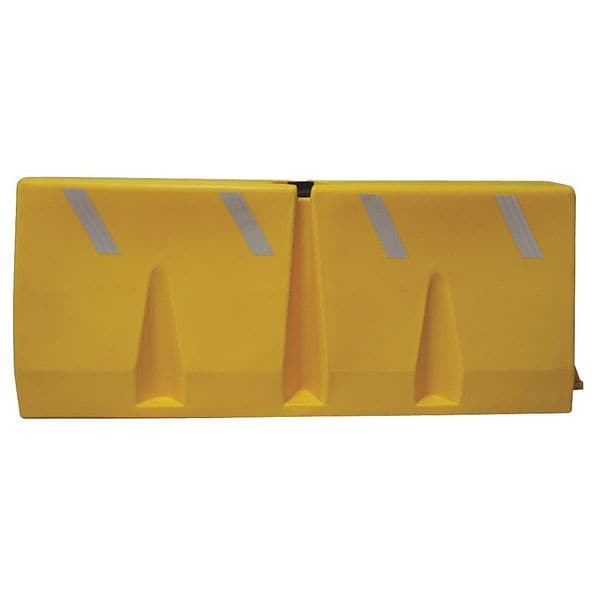 Polycade Traffic Barrier, Plastic, Diamond, 24 1/2 in Height, 58 1/4 in Length, 35 lb, Yellow
