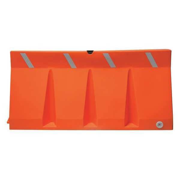 Polycade Traffic Barrier, Plastic, Diamond, 34 in Height, 73 3/4 in Length, 58 lb, Orange