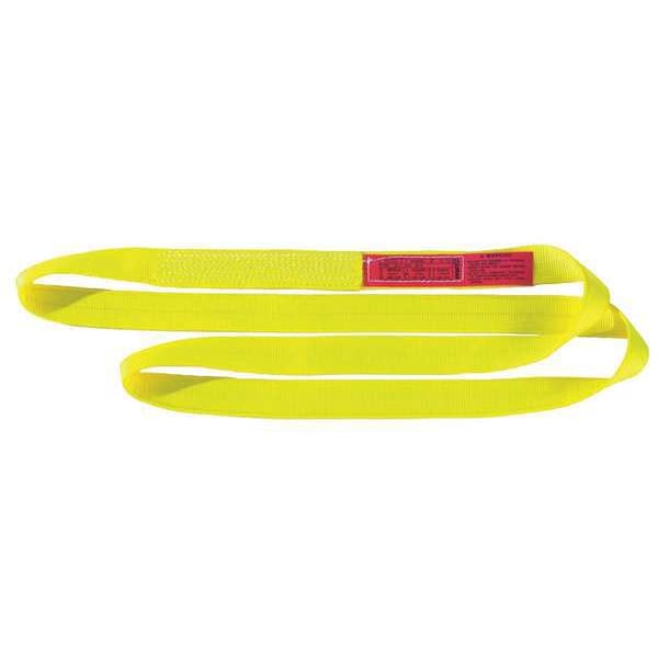Web Sling, Type 5, 4 ft L, 3 in W, Nylon, Yellow