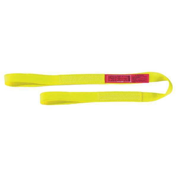 Web Sling, Type 3, 20 ft L, 3 in W, Nylon, Yellow