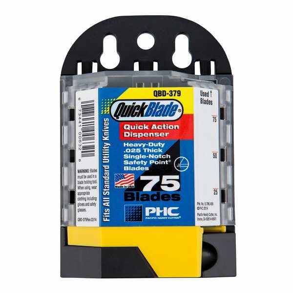 Utility Blade w/Dispenser, 3/4 In. W, PK75