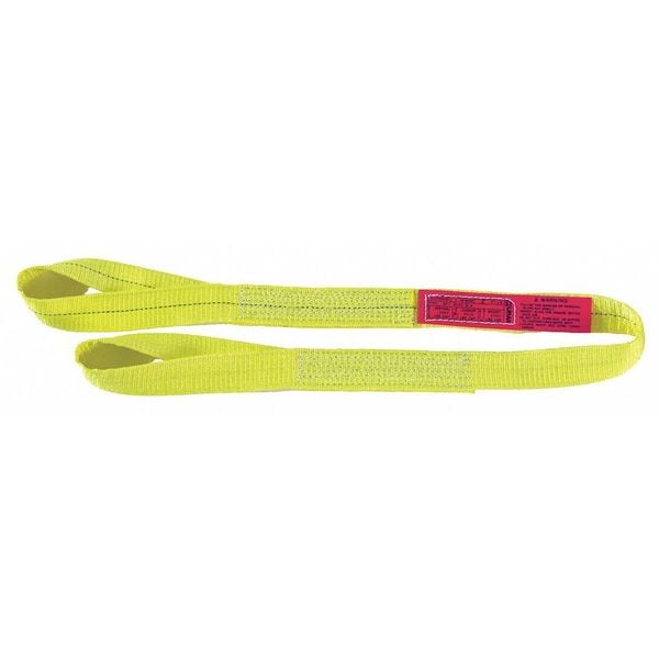 Web Sling, Type 4, 11 ft L, 2 in W, Polyester, Yellow