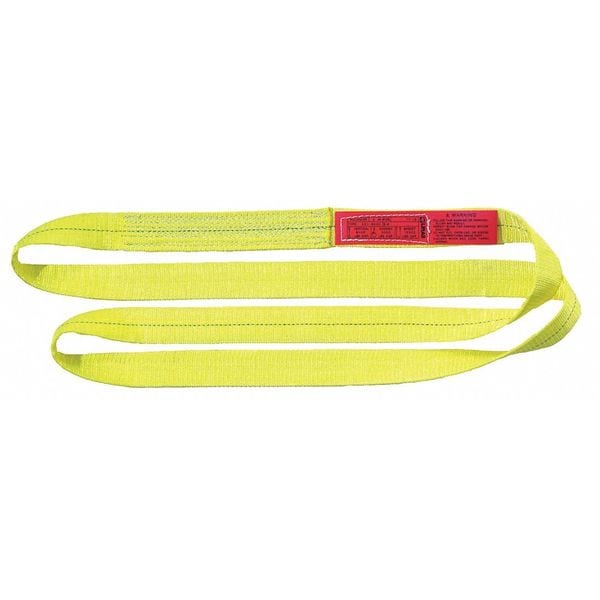 Web Sling, Type 5, 17 ft L, 2 in W, Polyester, Yellow