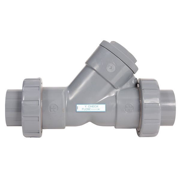 Y-Check Valve, True Union, 1/2", PVC/EPDM, Socket
