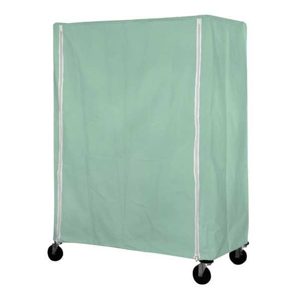 Cart Cover, 36x24x74, Green, Nylon, Zipper