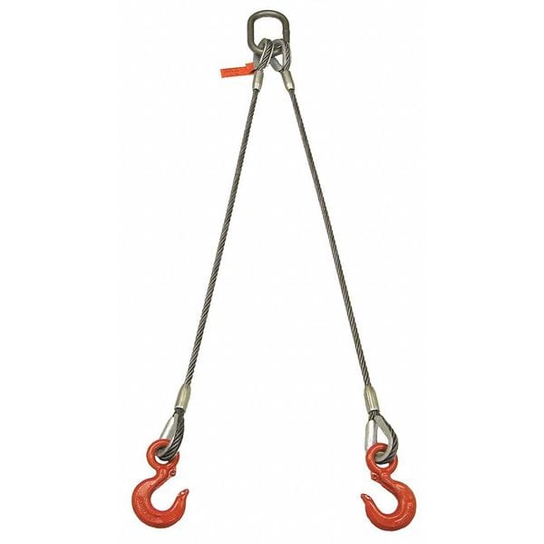 Sling, Wire Rope, 10 Ft L, 19400 Lb at 60