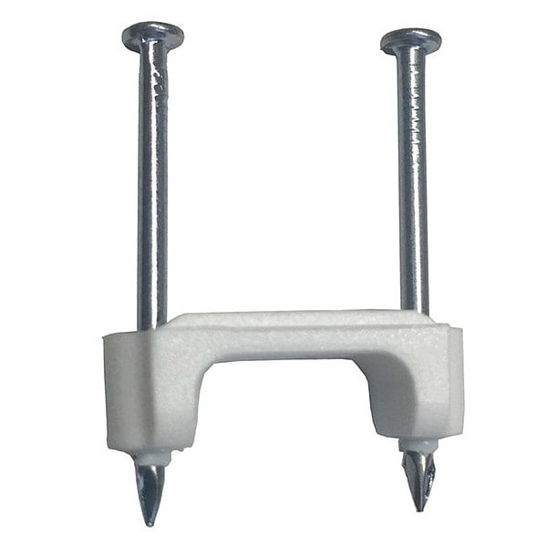Cable Staple Whte, Plastic NM, 1/2", PK2000