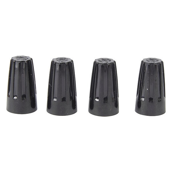 Twist-On Wire Connector, 10 AWG Max, Black, 10000 PK