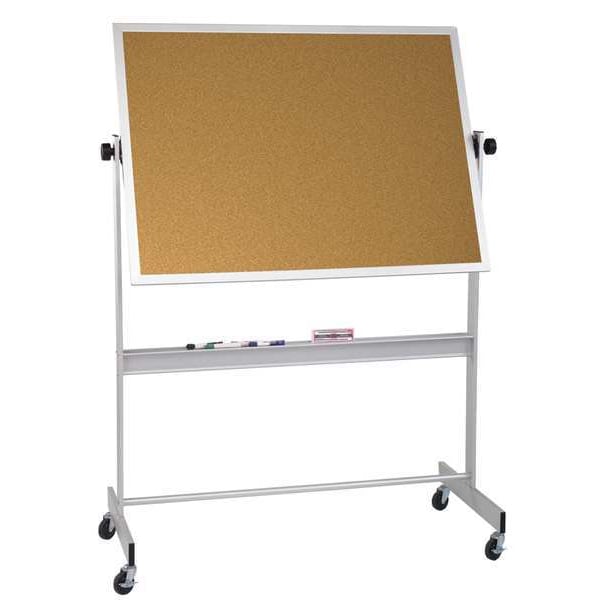 Combination Board, Cork, 48 in, 60 in, Aluminum Frame, White