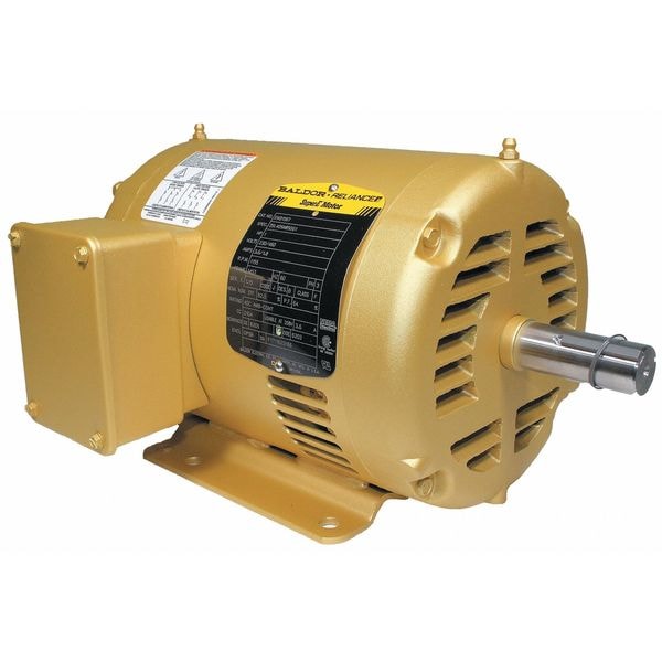 Three-Phase General Purpose Motor, 1 HP, 145T Frame, 208-230/460V AC Voltage, 1,155 Nameplate RPM