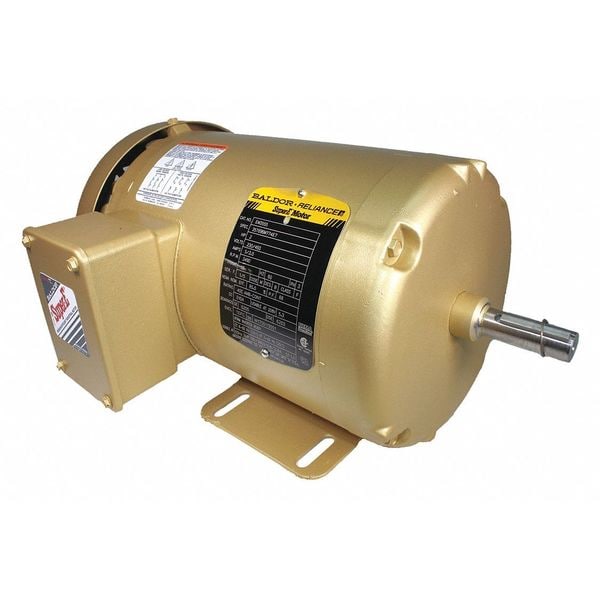 Three-Phase General Purpose Motor, 2 HP, 56 Frame, 208-230/460V AC Voltage, 3490 rpm Nameplate RPM