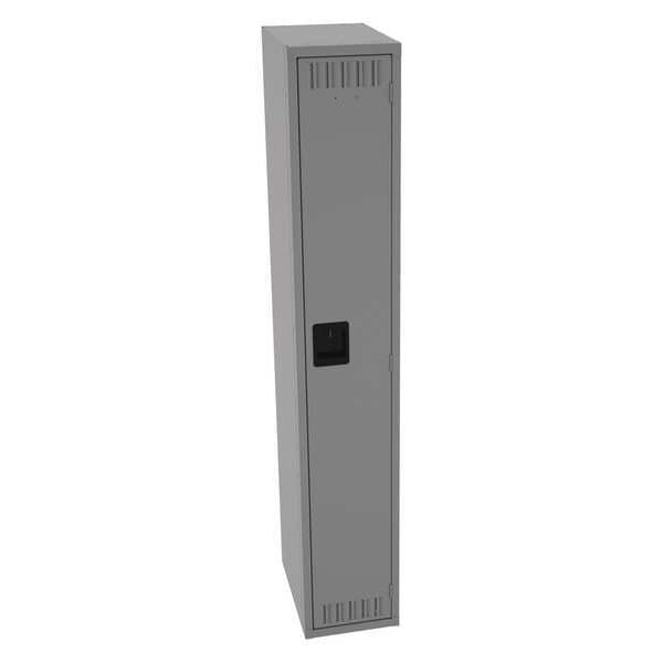 Wardrobe Locker, 12 in W, 18 in D, 72 in H, (1) Tier, (1) Wide, Medium Gray