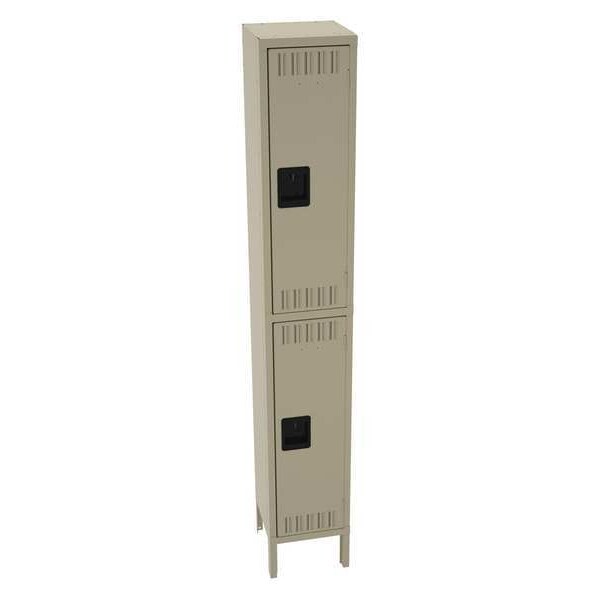 Wardrobe Locker, 12 in W, 12 in D, 78 in H, (1) Wide, (2) Tier, Sand