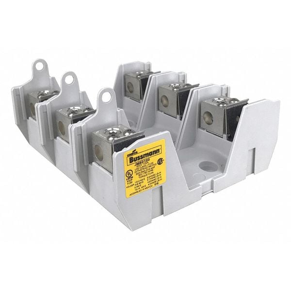 Open Fuse Block, 70 to 100A Amp Range, 600V AC/DC Volt Rating, 3 Poles, Box Lug