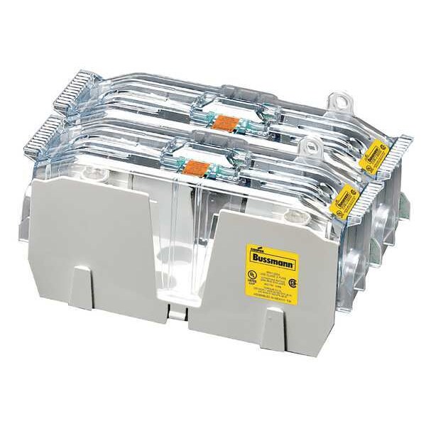 Open Fuse Block, 110 to 200A Amp Range, 600V AC/DC Volt Rating, 2 Poles, Box Lug