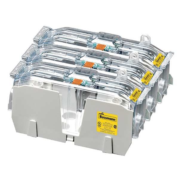 Open Fuse Block, 110 to 200A Amp Range, 600V AC/DC Volt Rating, 3 Poles, Box Lug