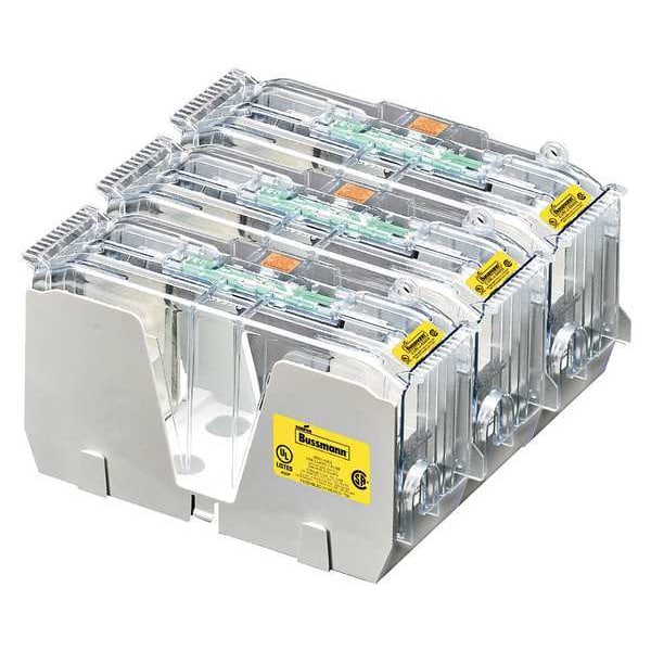 Open Fuse Block, J UL Class, 600V AC/DC Volt Rating, 3 Poles, Box Lug