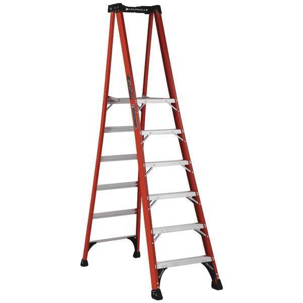 8 ft 6 in Fiberglass Platform Stepladder, 375 lb Capacity