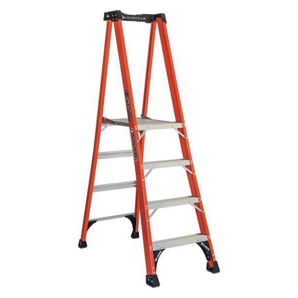 6 ft 8 in Fiberglass Platform Stepladder, 375 lb Capacity