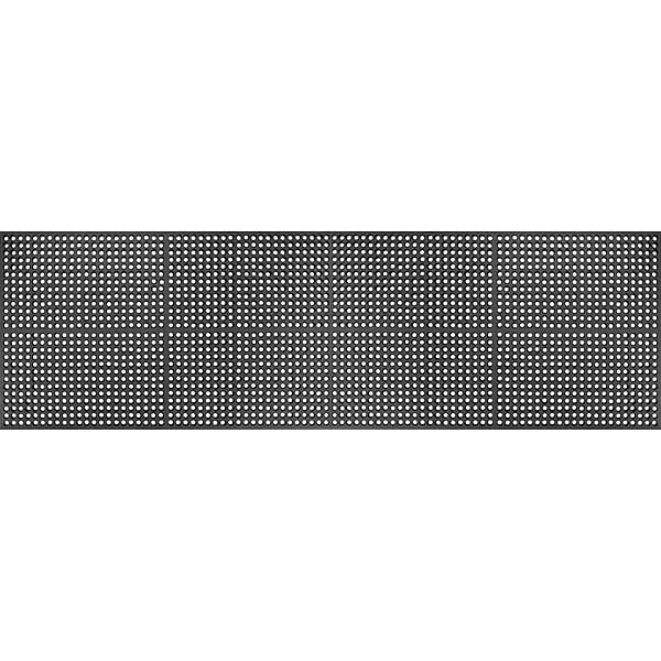 Drainage Mat, Rubber, 10 ft W x 3 ft L, Black