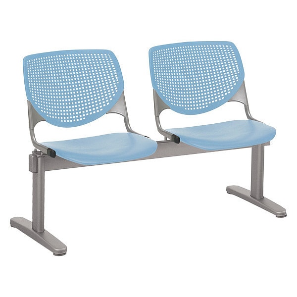 Kool Beam Seat Beam Seating, Blue Back, 47 in W 22 L 31 H, Polypropylene Seat