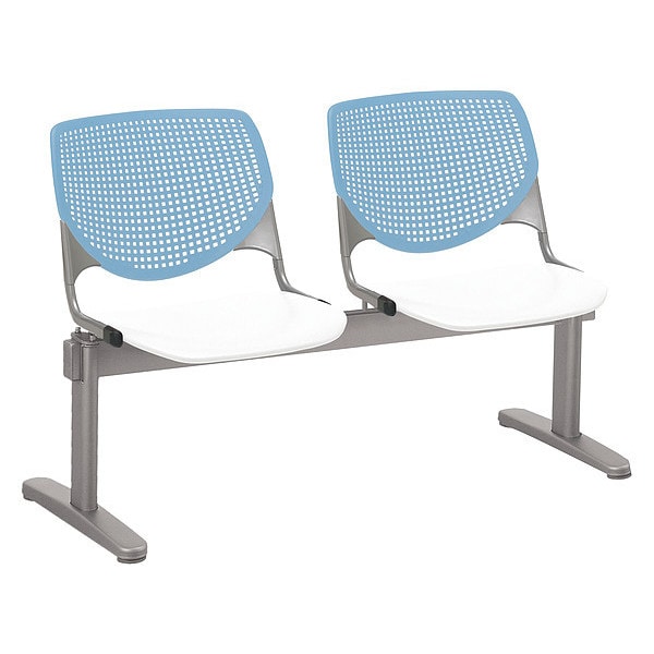 Kool Beam Seat Beam Seating, Blue Back, 47 in W 22 in L 31 in H, Polypropylene Seat