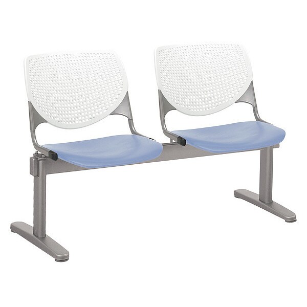 Kool Beam Seat Beam Seating, Blue Back, 47 in W 22 L 31 H