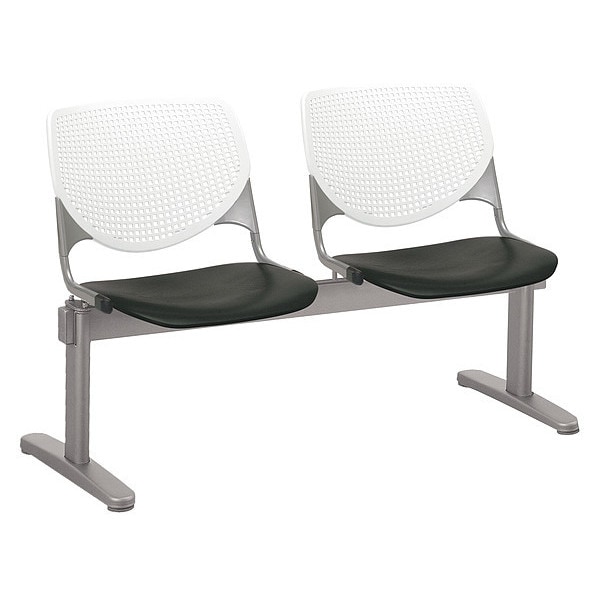 Kool Beam Seat Beam Seating, Black Back, 47 in W 22 in L 31 in H, Polypropylene Seat