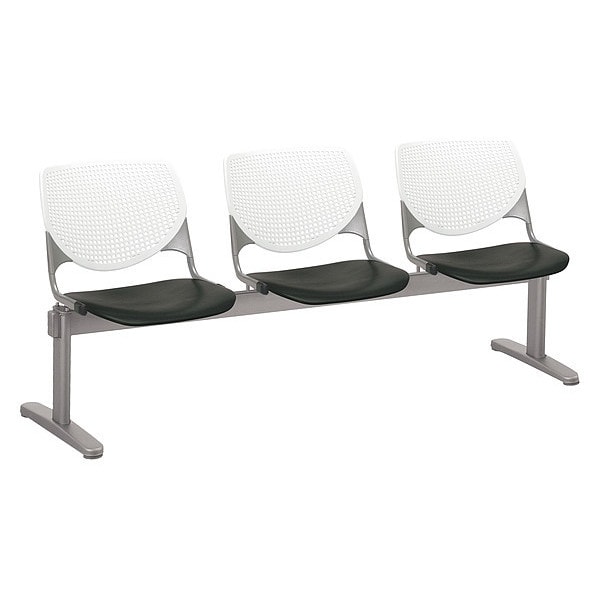 Kool Beam Seat Beam Seating, Black Back, 71 in W 22" L 31" H, Polypropylene Seat