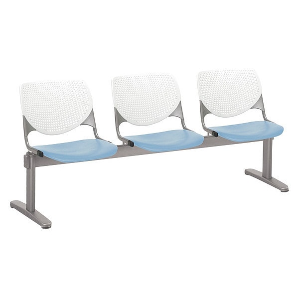 Kool Beam Seat Beam Seating, Blue Back, 71 in W 22" L 31" H, Polypropylene Seat