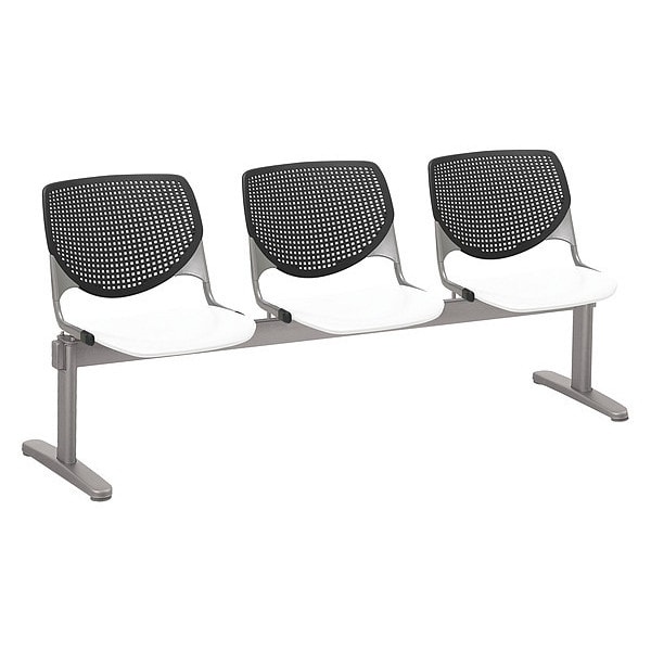 Kool Beam Seat Beam Seating, Black Back, 71 in W 22" L 31" H, Polypropylene Seat